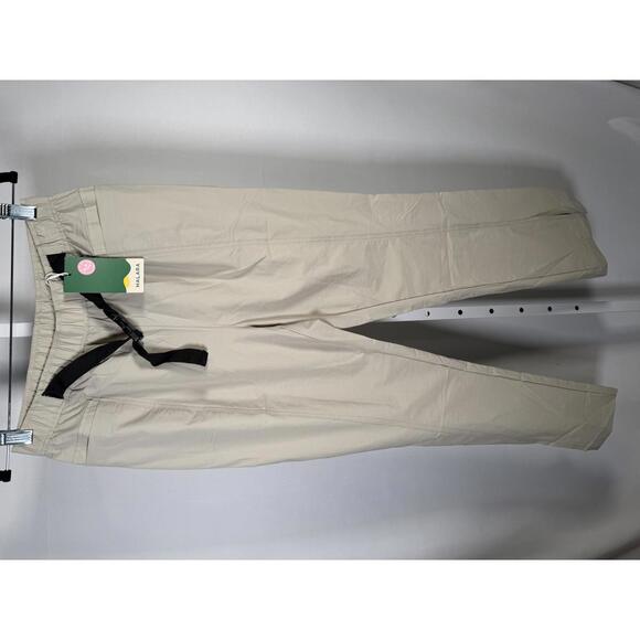 NWT Halara Women's Beige Casual Pants with Black Belt Size Medium - Picture 2 of 6
